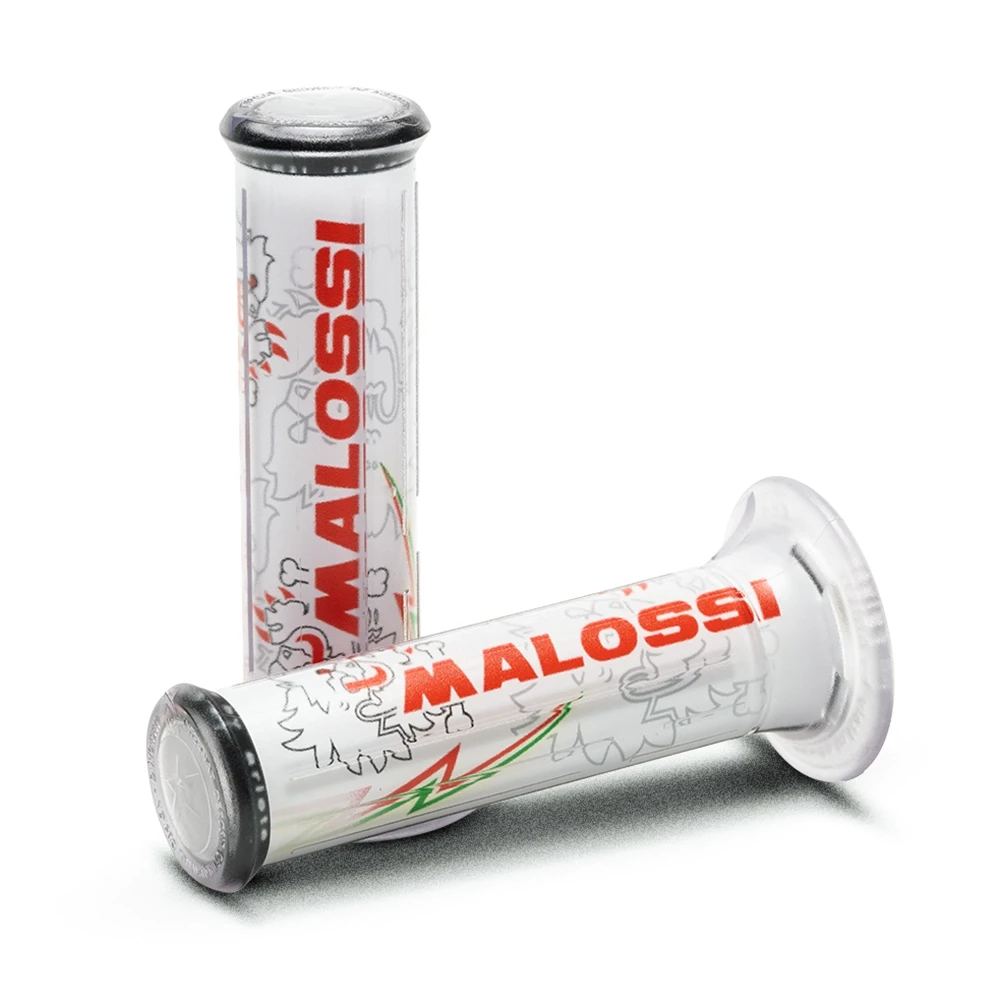 Set poignées Malossi blanc tribal logo