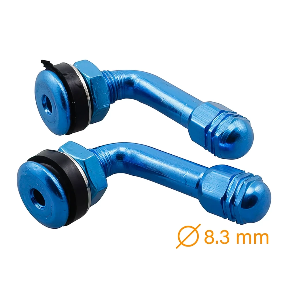 Valve 90° 8.3mm bleu anodisé (2 pcs)