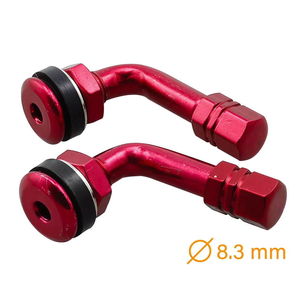 Valve 90° 8.3mm rouge anodisé (2 pcs)