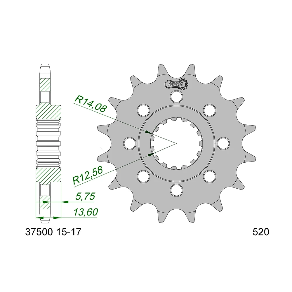 Pignon AFAM Aprilia 520/15D