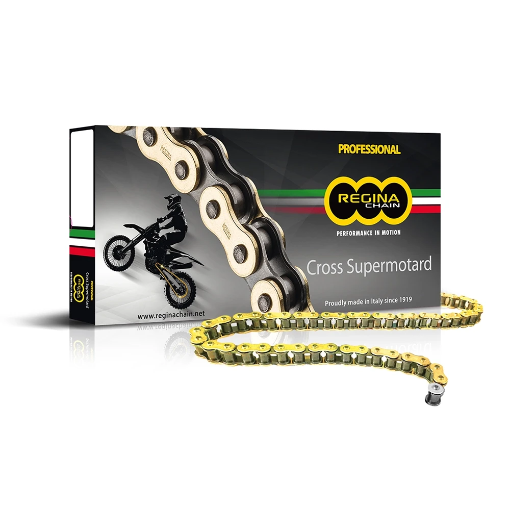 Chaîne 428 Regina 428 / 126 RH2 146L, Motocross-Racing, sans O-Ring, or-noir