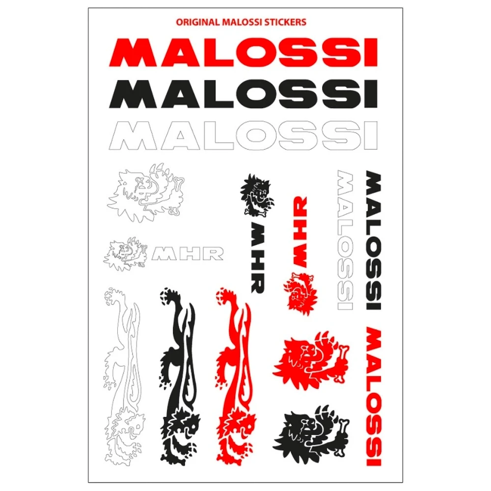 Set d'autocollant Malossi noir/blanc/rouge