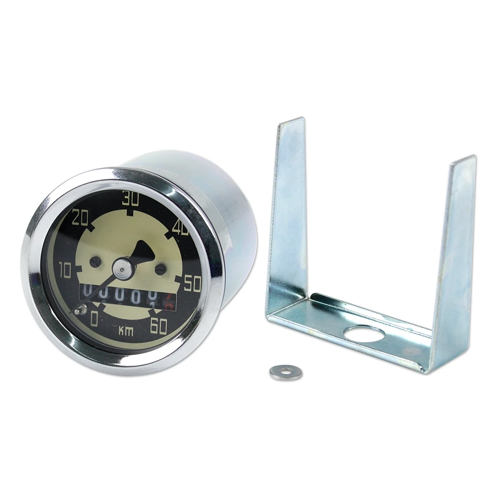 Compteur 60 km/h, Ø 48mm universel raccord VDO aiguille noire