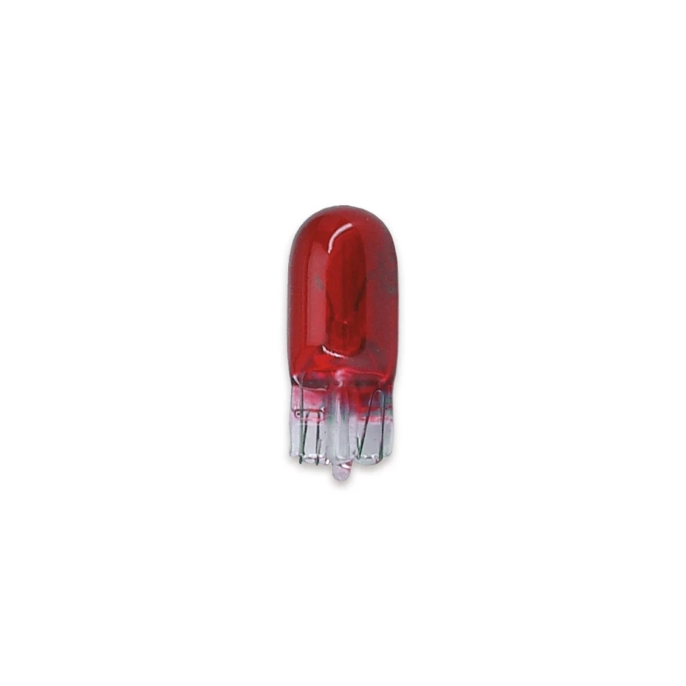 Ampoule socle en verre rouge T10, 12V 3W (1 pcs)