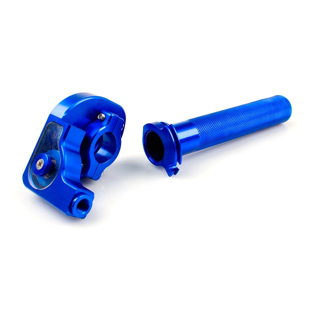 Poignée de gaz TNT universelle, alu CNC fraisé, bleue anodisée