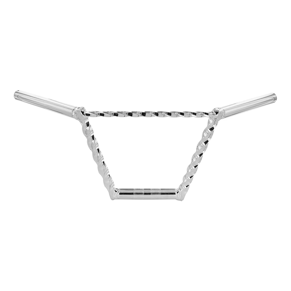 Guidon torsadé 19.5cm chromé avec contrefichage
