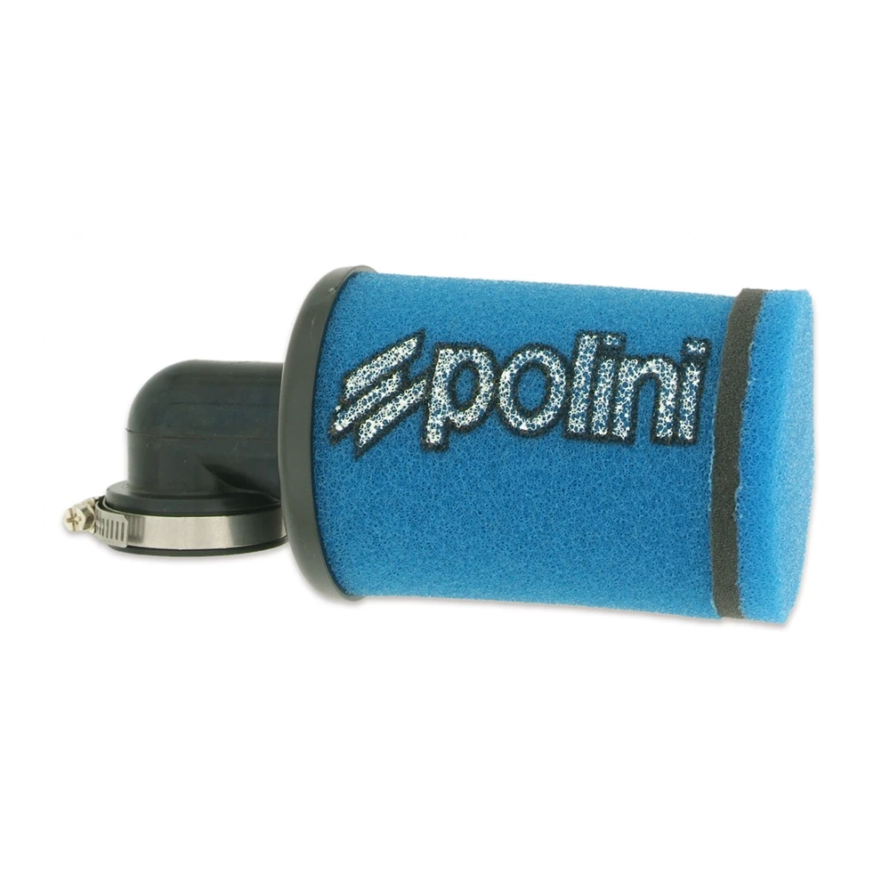 Filtre à air Polini Air Box (raccord 39mm) 90° bleu
