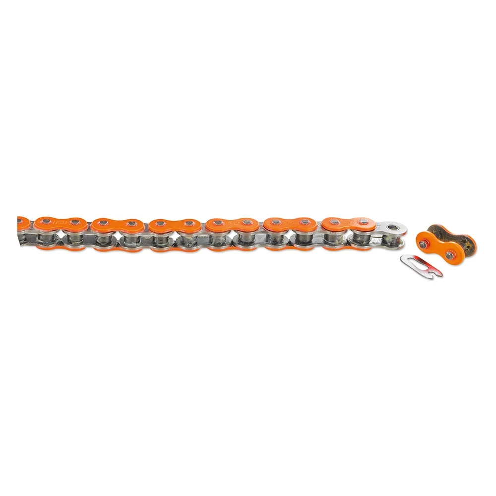 Chaîne d'entraînement vélomoteur CYC 415H 128L, chaîne 415 orange neon