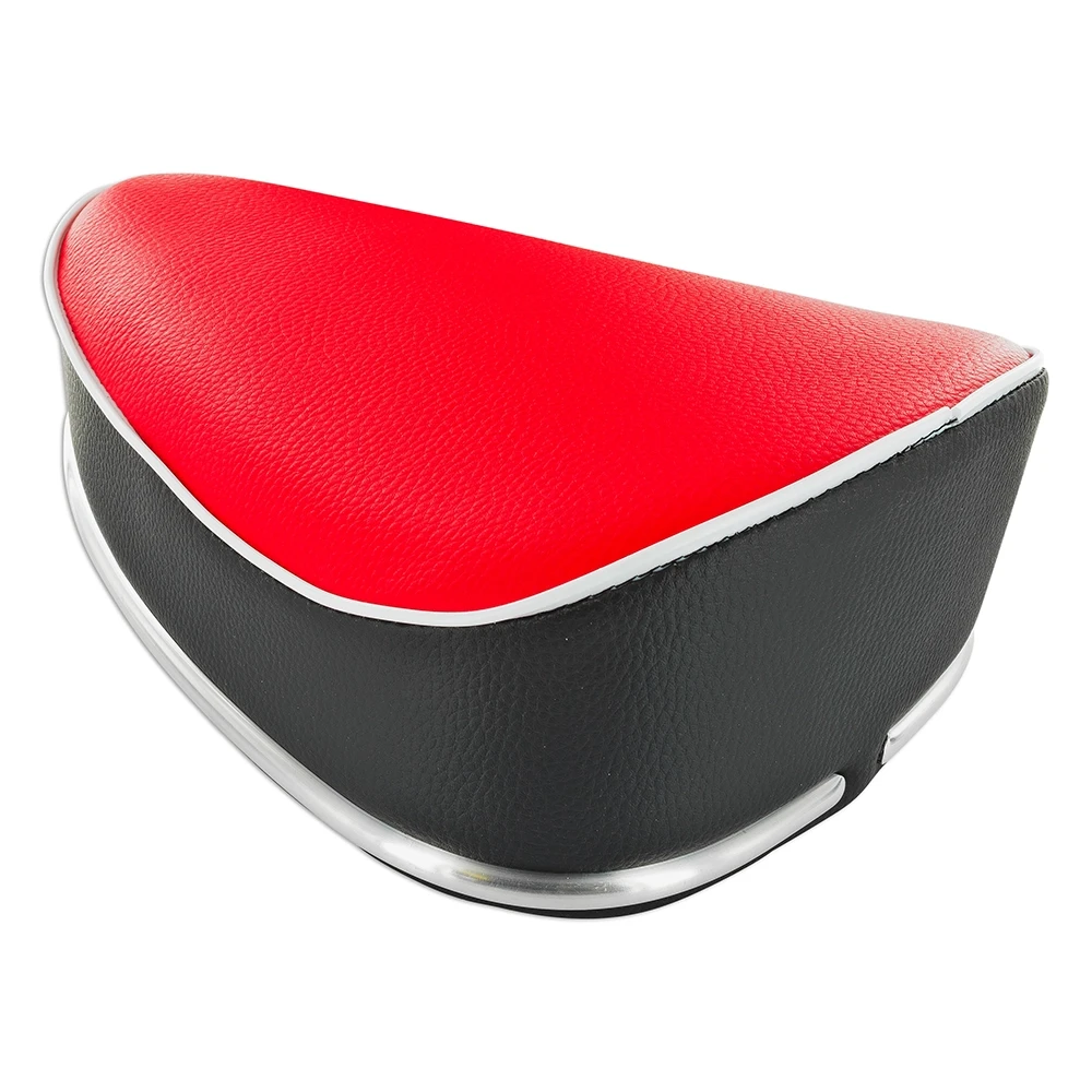 Selle Puch/universelle sans ressorts avec liste décorative rouge-noir