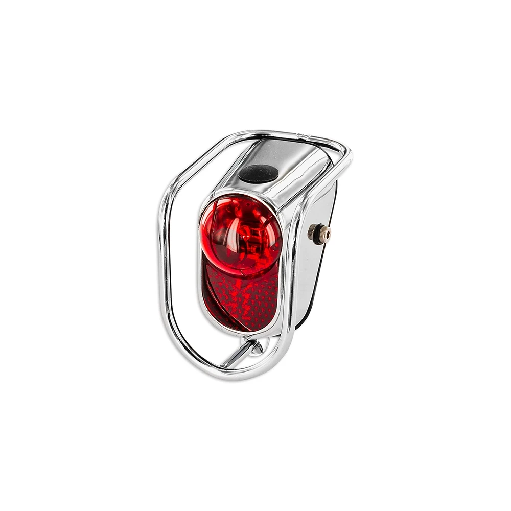 Feu arrière vélomoteur Classic chromé LED pour 2pcs batterie AAA