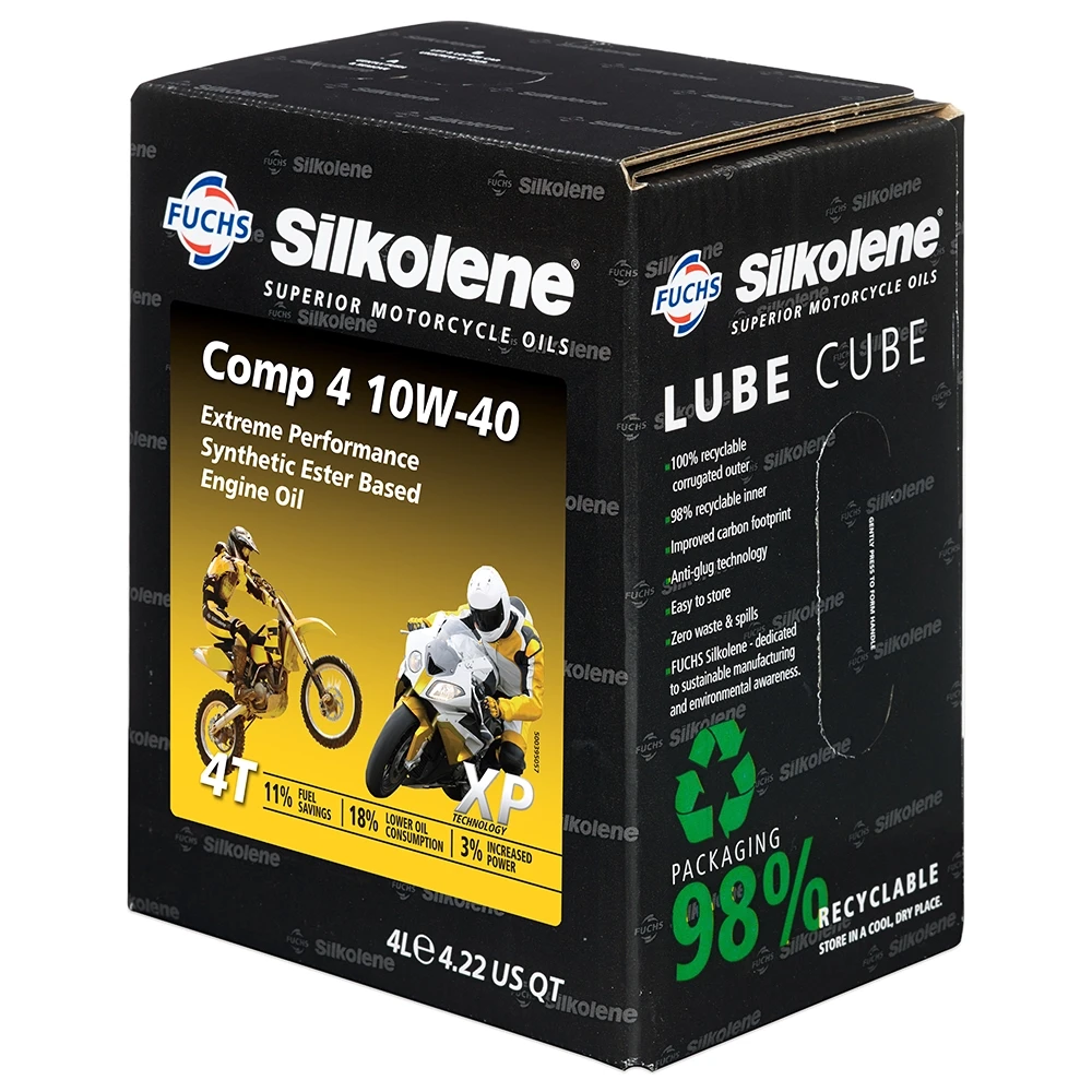 Huile moteur 4T 10W-40 Silkolene Comp 4 XP synthétique 4 L Cube