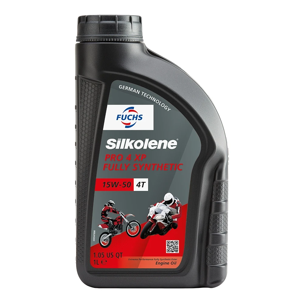 Huile moteur 4T 15W-50 Silkolene Pro 4 XP total synthétique 1 L