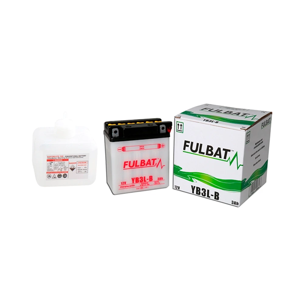Batterie YB3L-B FULBAT ouverte avec pack acide FB3L-B