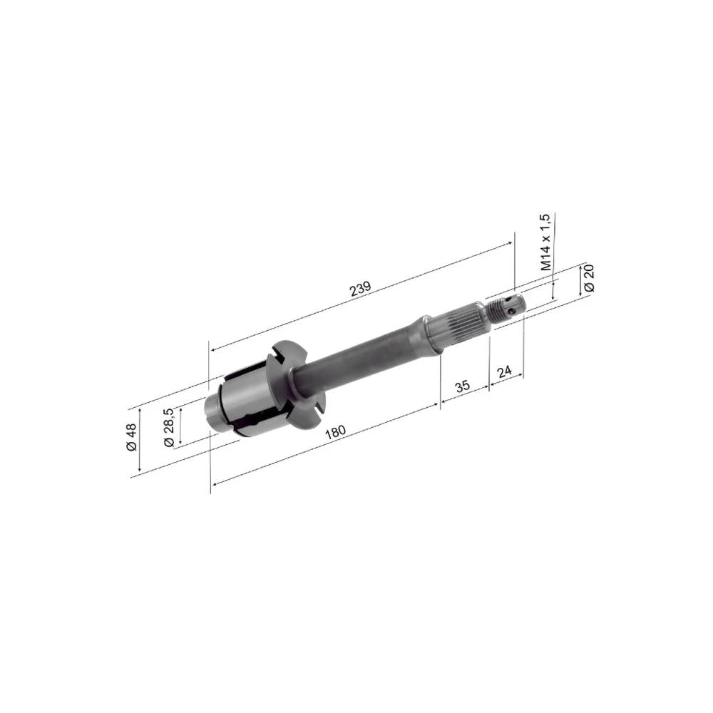 Arbre d'engrenage secondaire RMS Piaggio Vespa 125 GT, GTR, Super, P125X, PX125