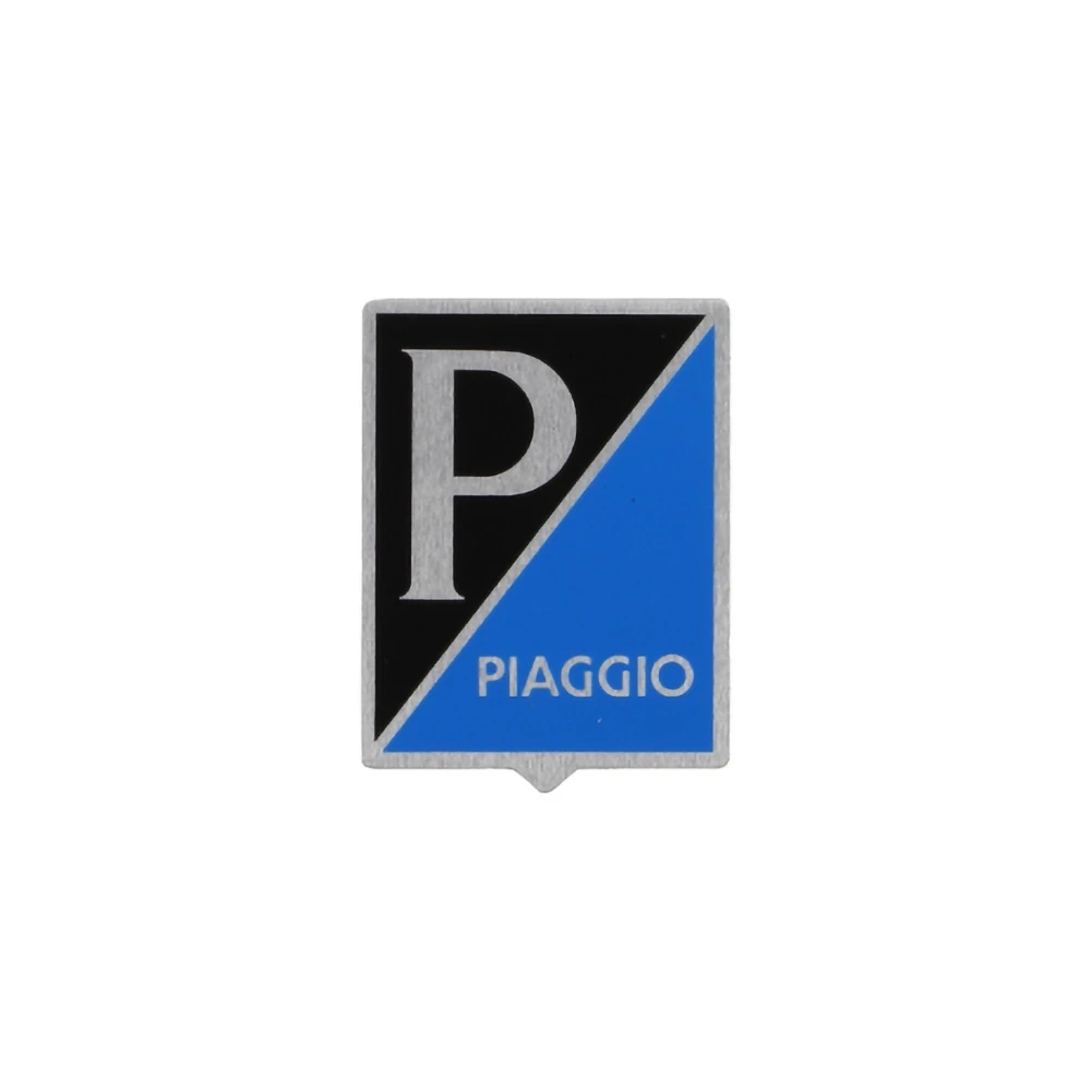 Emblème PIAGGIO 37x46mm aluminium, autocollant, bleu foncé