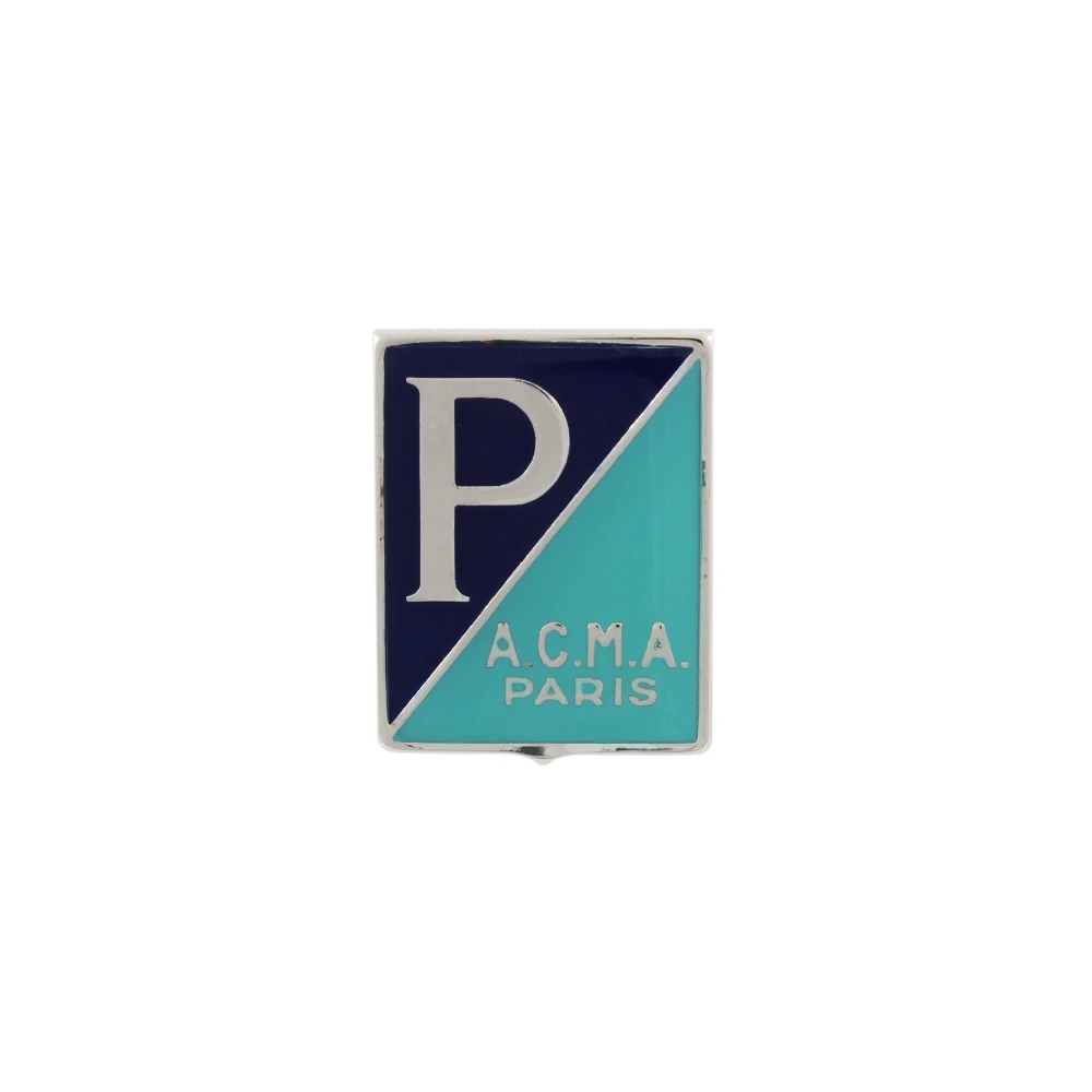 Emblème PIAGGIO ACMA PARIS 37x47mm métal, 4 attaches