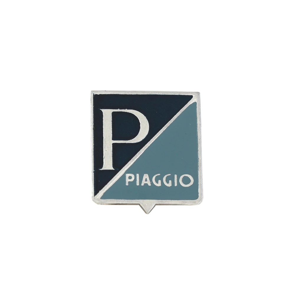 Emblème PIAGGIO 24x32mm aluminium, autocollant, bleu foncé