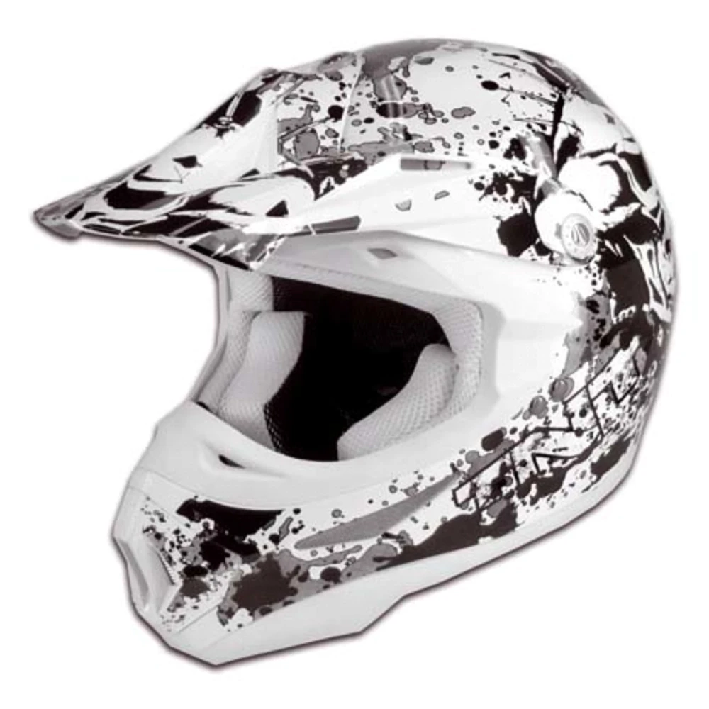 Casque Cross poly dead head blanc/noir XS PRIX NET