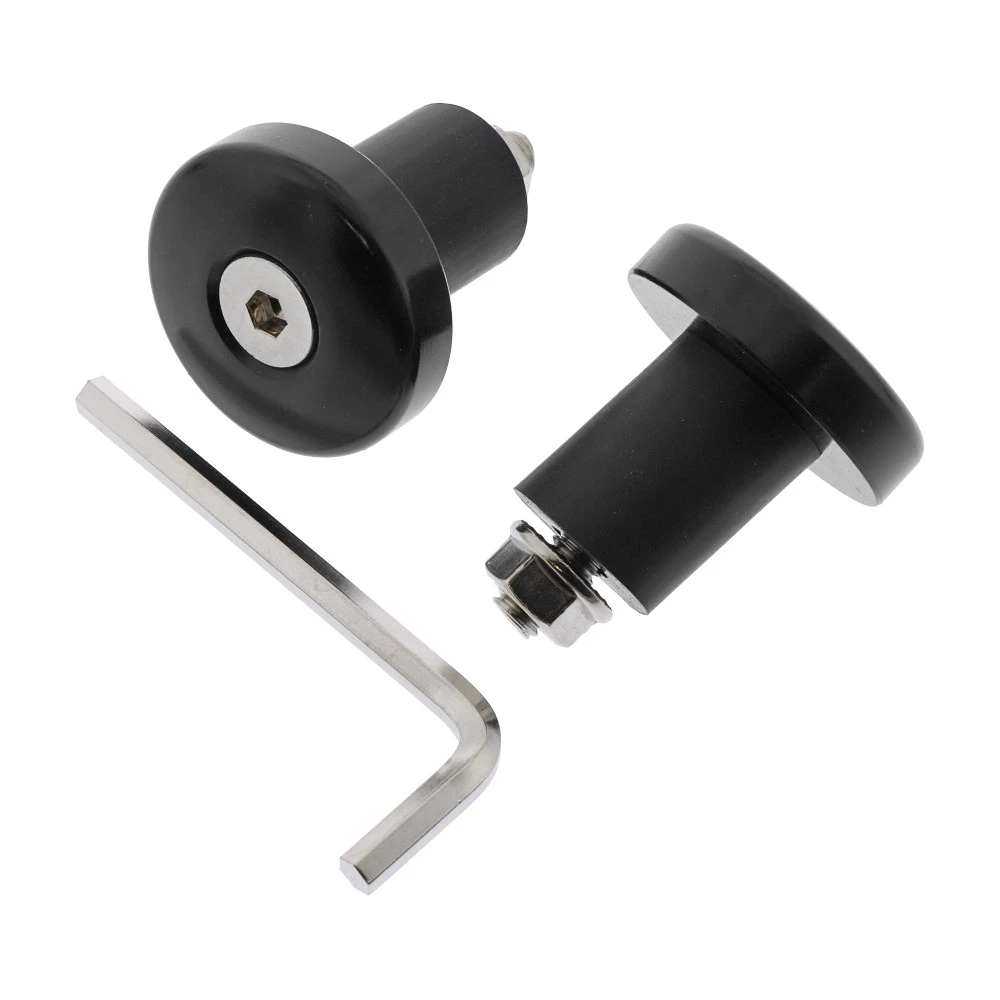 Embouts de guidon JMP alu noir 17 mm plat