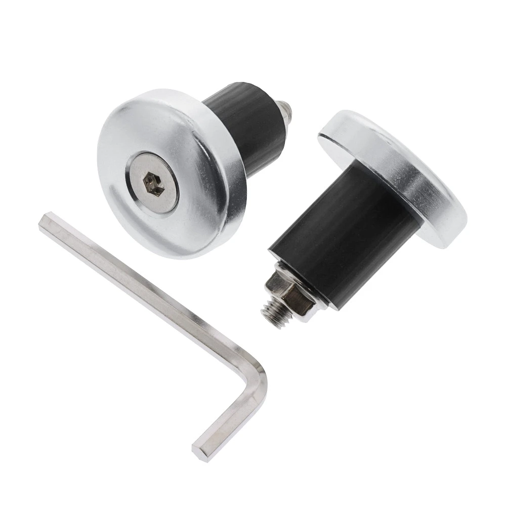 Embouts de guidon JMP alu argent17 mm plat