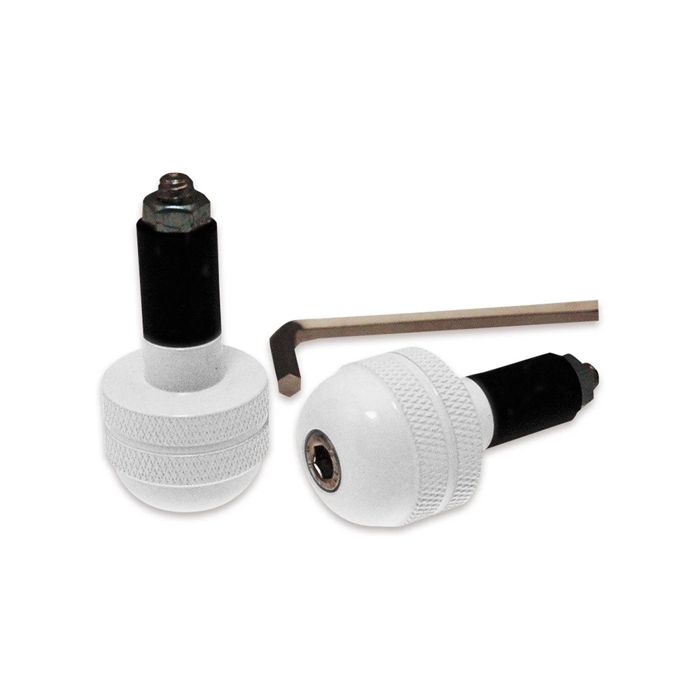 Embouts de guidon alu blanc strillés (paire)