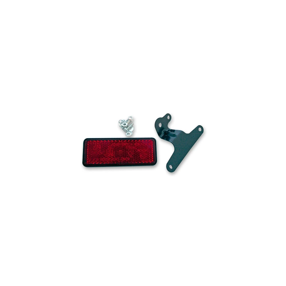 Catadioptre rectangulaire 91.5x36mm rouge, avec support E-Hom