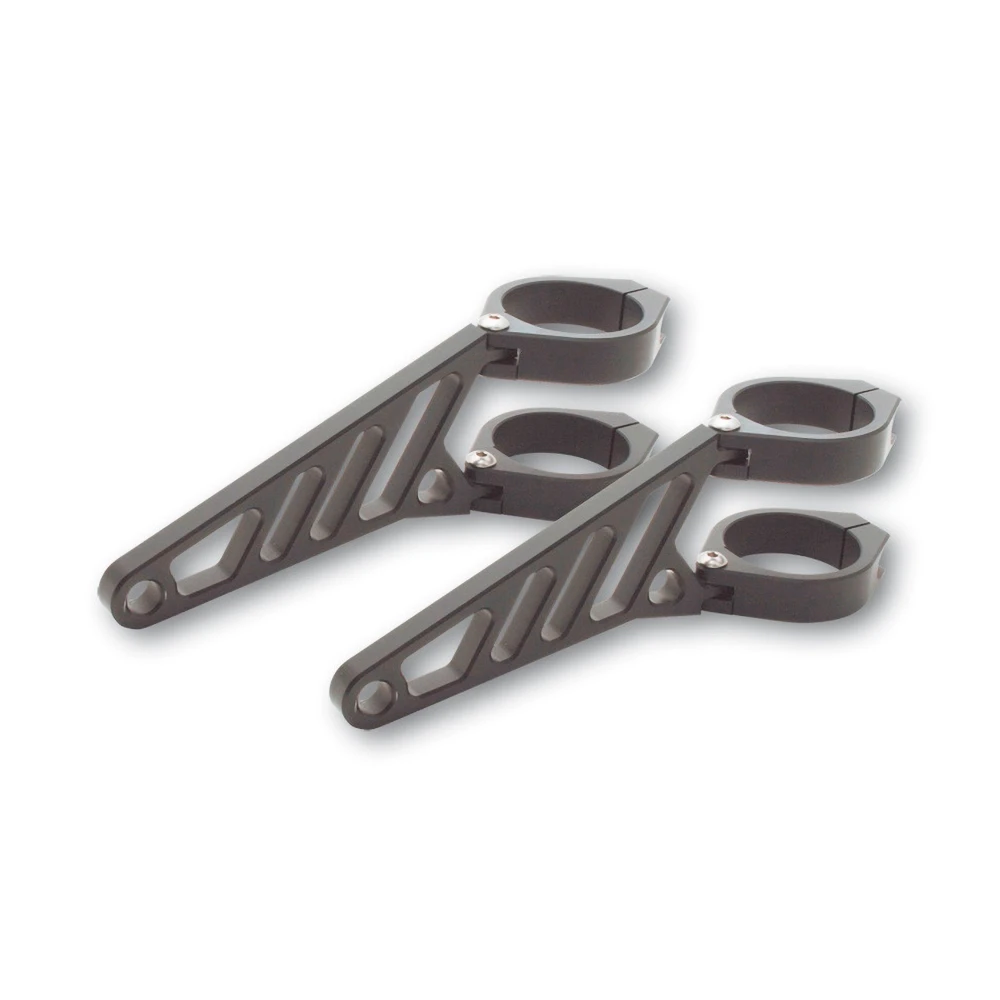 Support de phare HIGHSIDER CNC alu, long, noir, Ø35-37mm