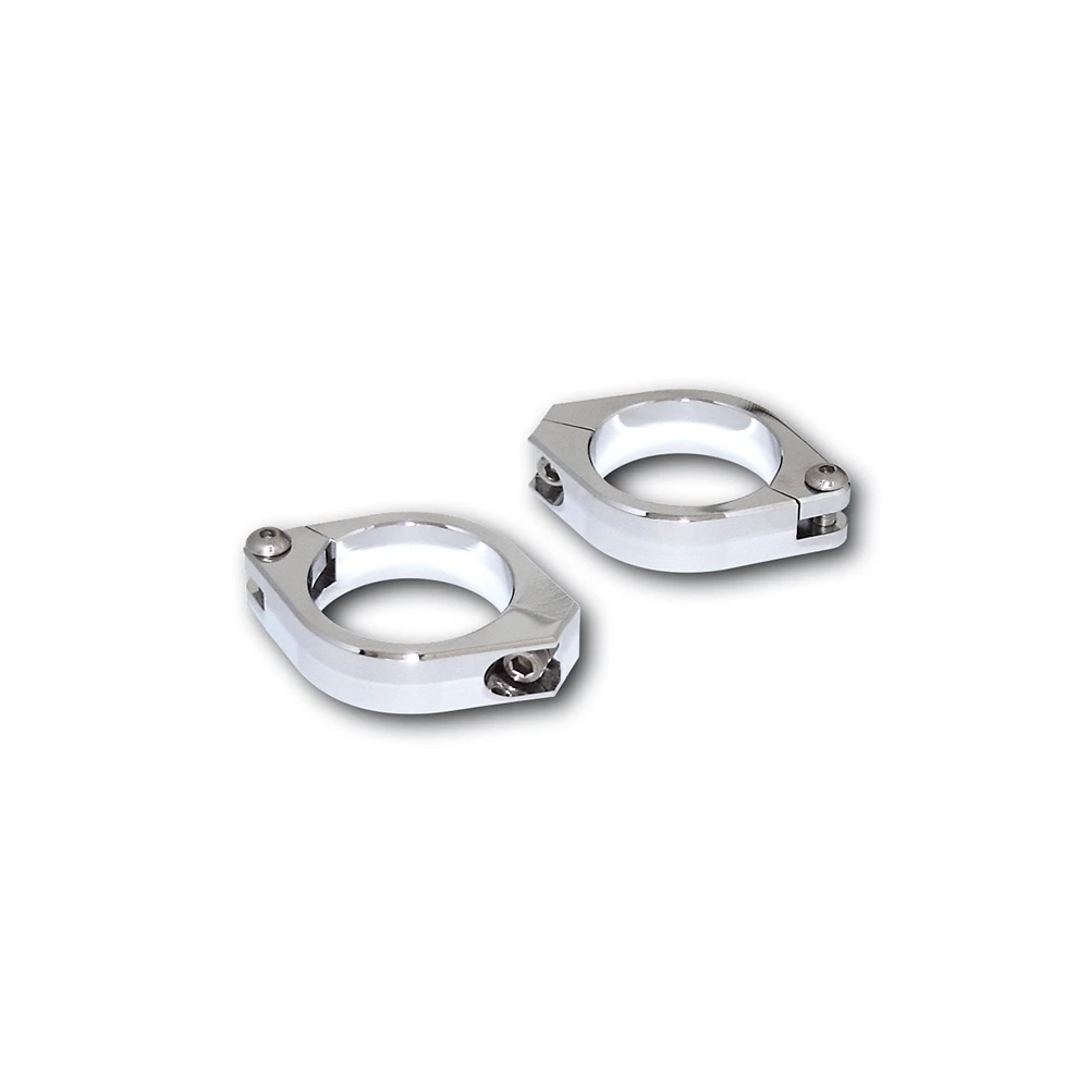 Collier tube de fourche HIGHSIDER CNC (pre) alu chromé Ø35-37mm