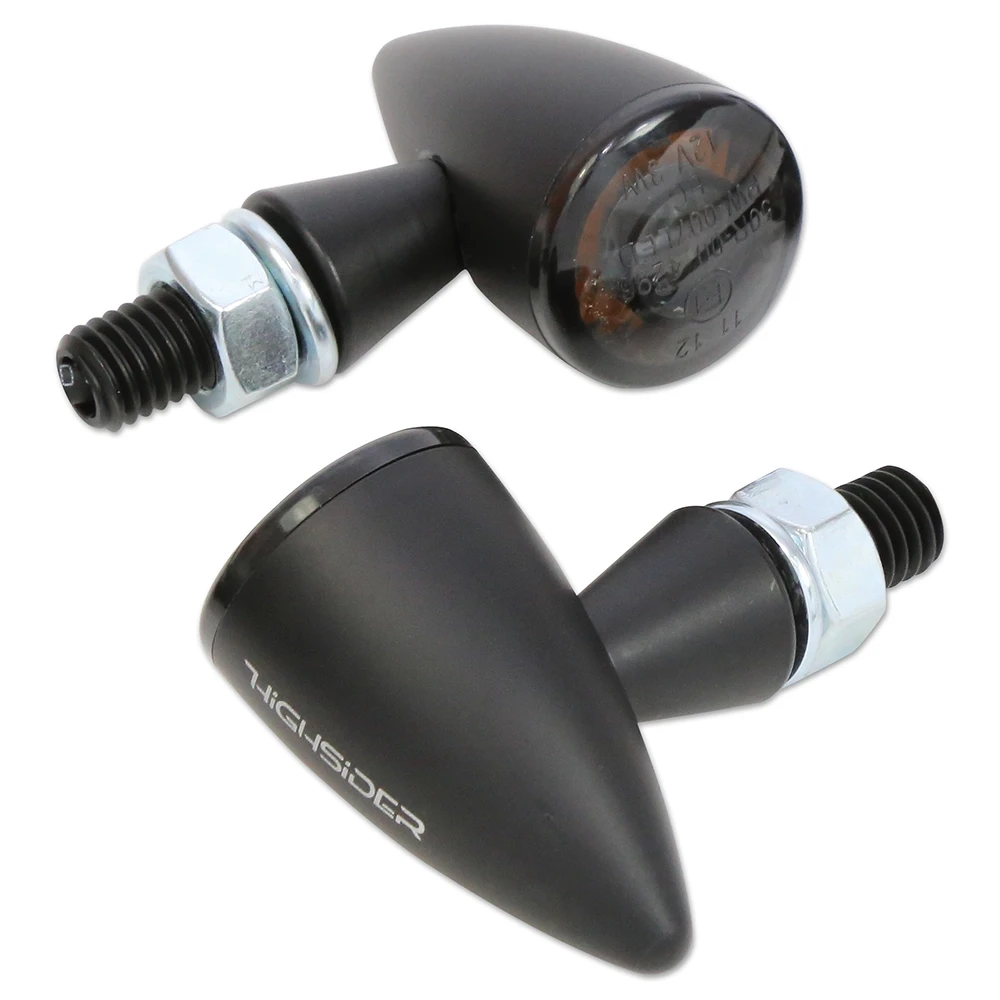Clignotants LED HIGHSIDER APOLLO BULLET noir/fumé feux ar. E-Hom
