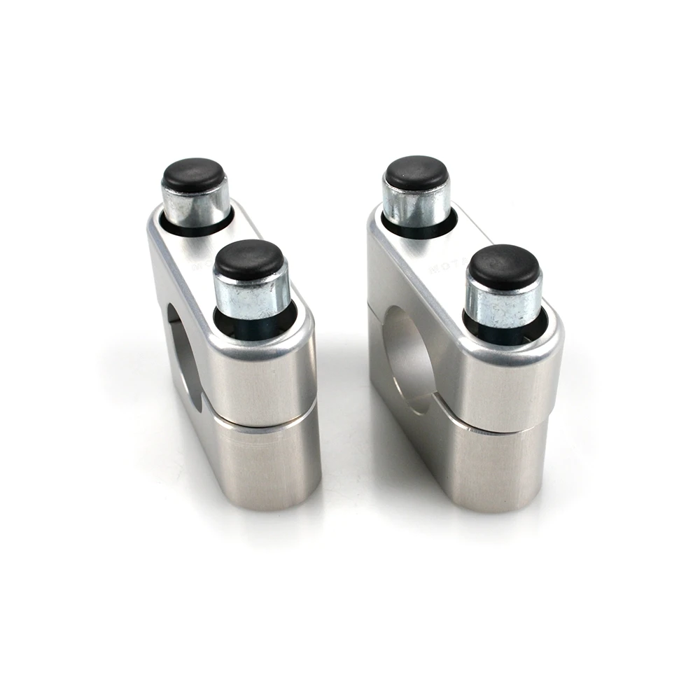 Borniers Motacc carré - droit (paire) argenté Ø 22/20mm fixation 2xM8 fourche
