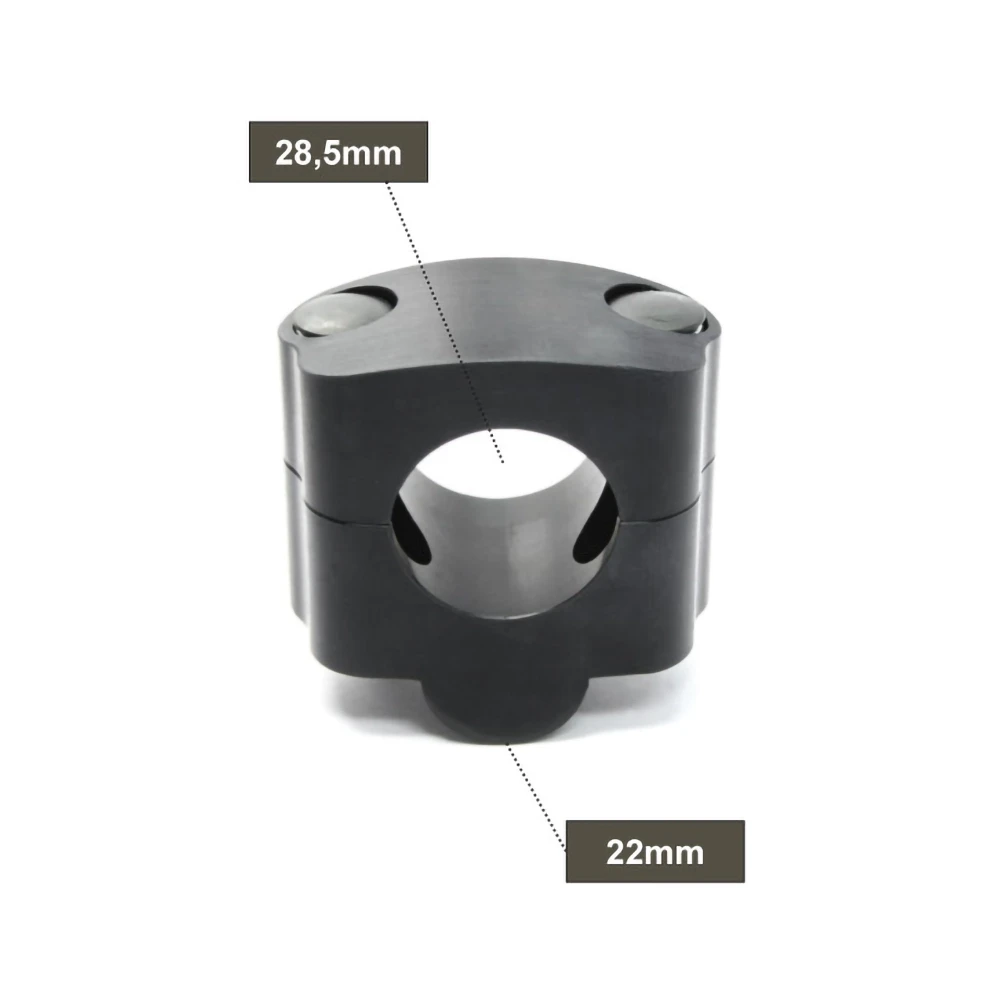 Adaptateur Motacc BIGbar (paire) en argenté (Ø 22/28,5mm, hauteur 17mm)