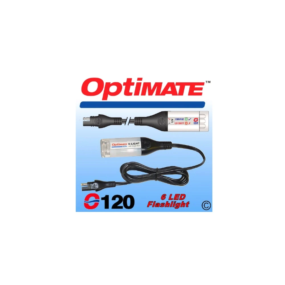 Lampe de poche tecMATE avec 6 LED avec Batterie (OPTI 120)