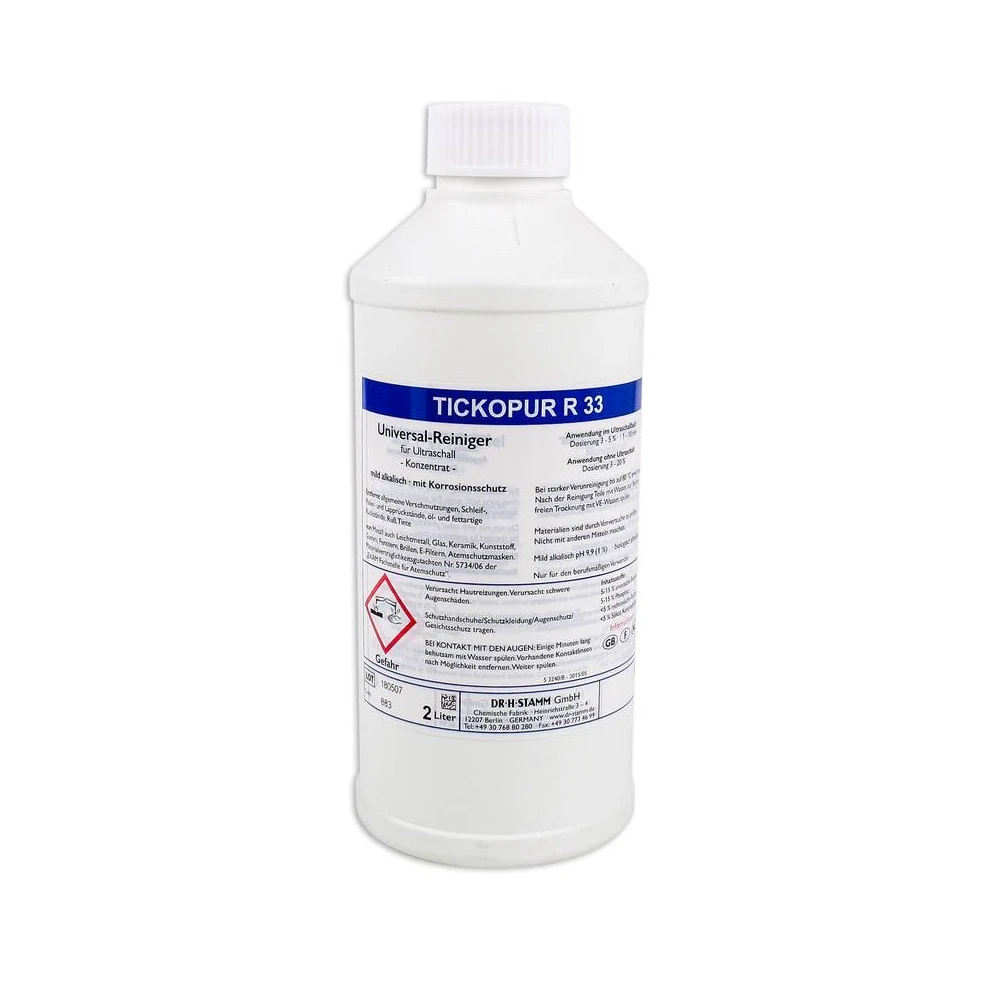 Nettoyant universel DR H STAMM TICKOPUR R 33 - ultra-son pour pièces carbu 2lt