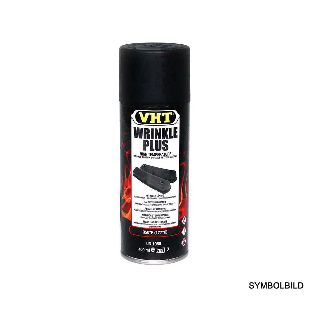 Spray VHT WRINKLE PLUS laque rétriciant en noir mat >178°C (400 ml)
