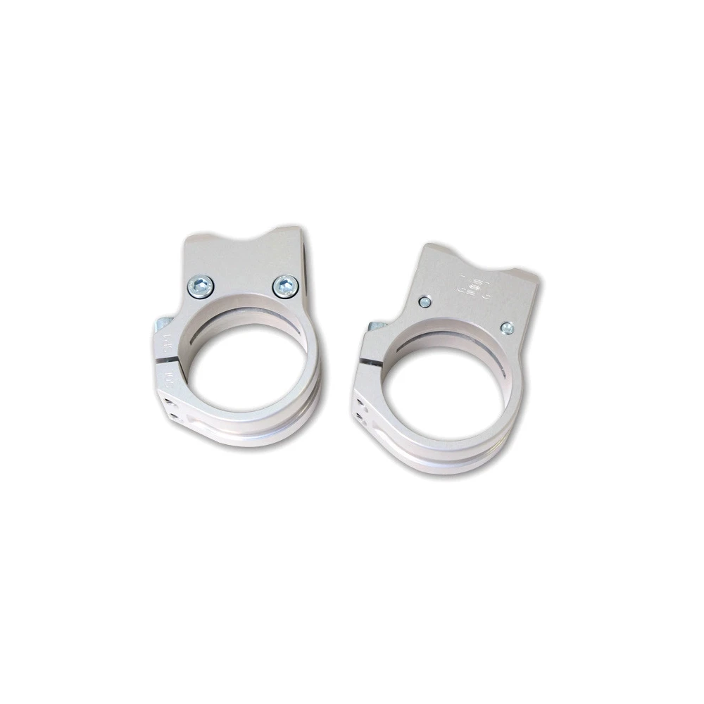 Collier tube de fourche LSL (paire) Sport-Match alu argenté Ø45mm-5° homologé