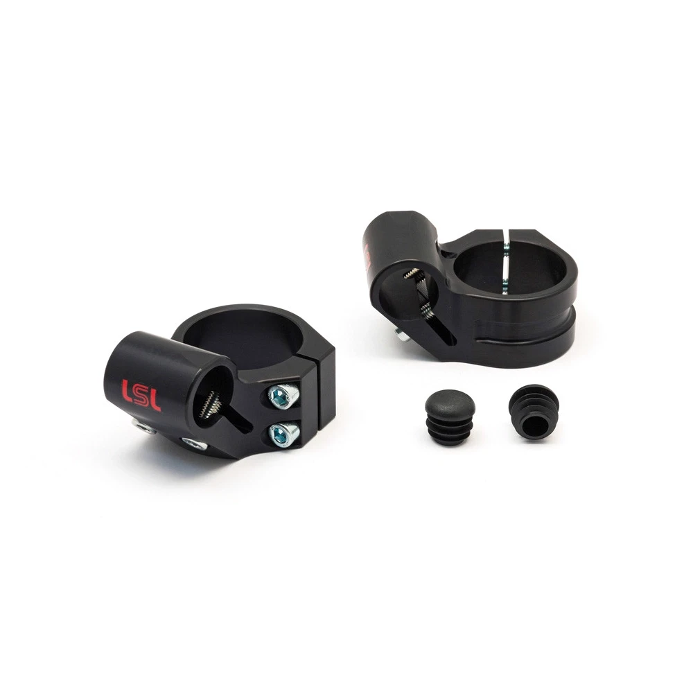 Collier tube de fourche LSL (paire) Speed-Match alu noir Ø 41x16mm-4° homologé