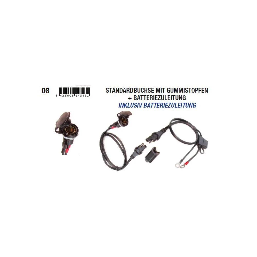 Douille mont. tecMATE DIN-standard 12V résistante bouchon gommé (OPTI 08/TM78)