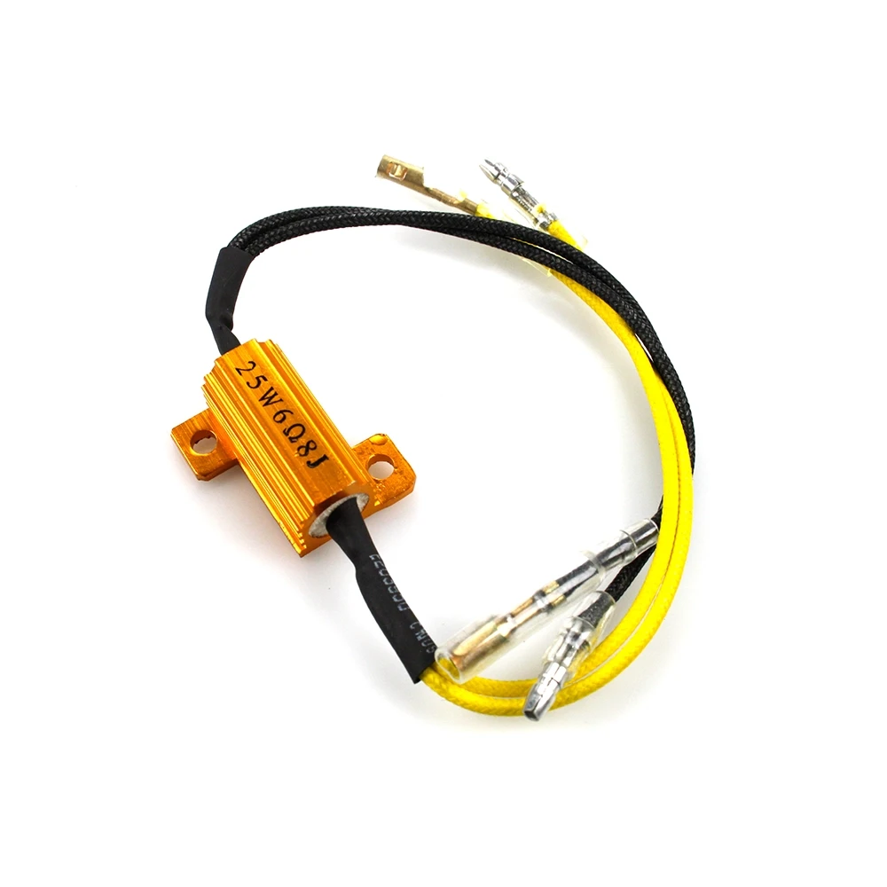 Résistances SHIN YO (paire) universel 6.8Ohm/25W cable 2 raccords clignos LED