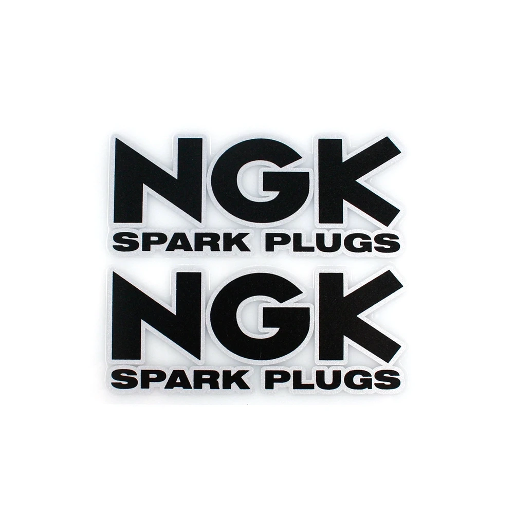 Autocollants 4R NGK Spark Plugs (10 x 12cm) noir/argenté