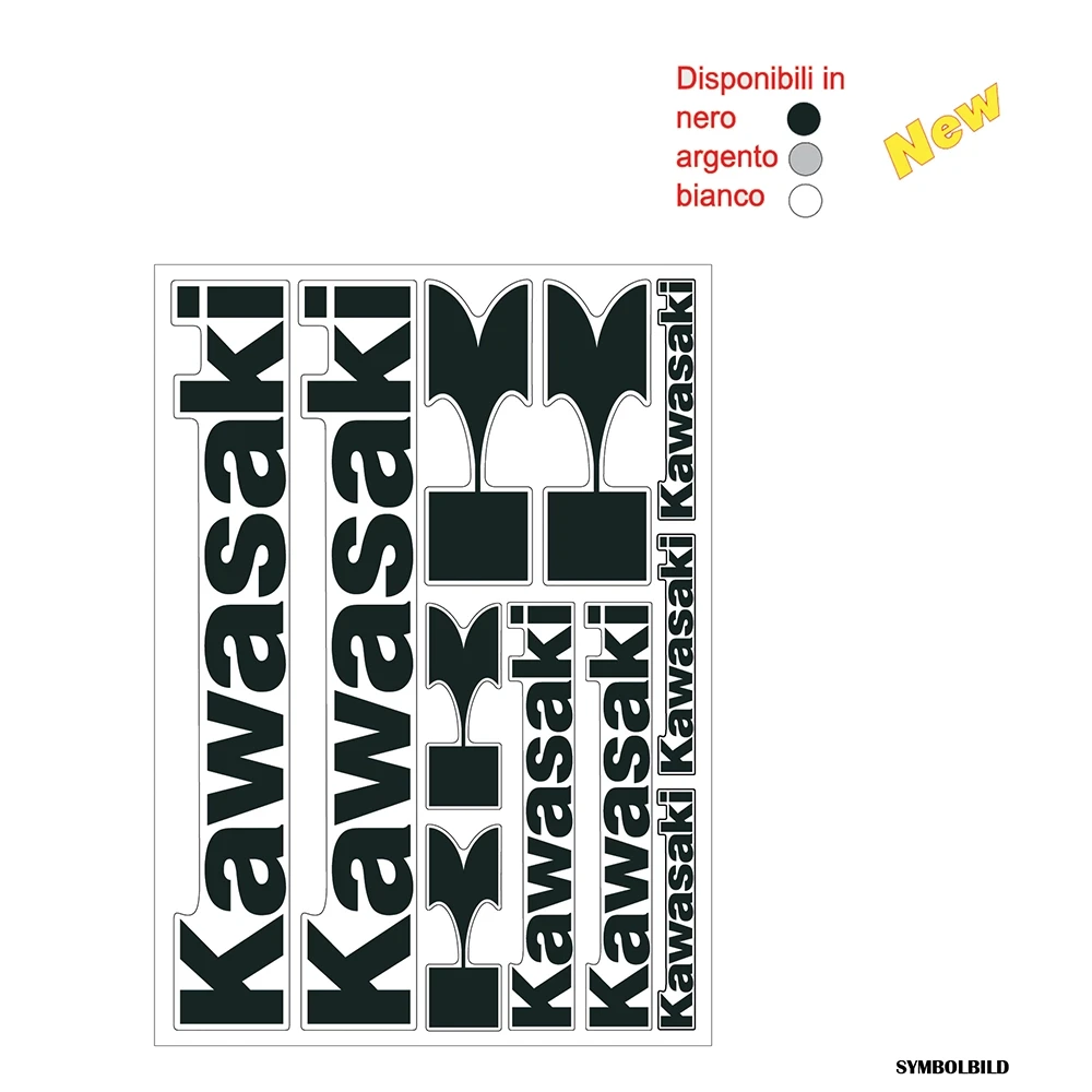 Autocollants 4R KAWASAKI (35 x 25cm) noir