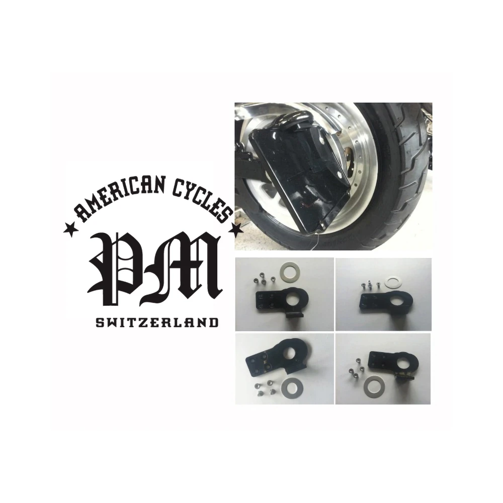 Adaptateur PM (support plaque latérale) Inox-noir enduit