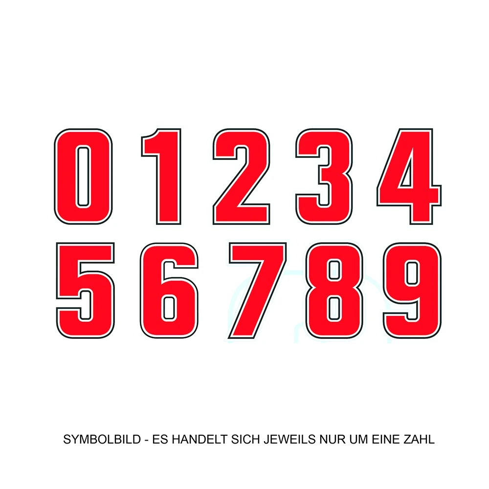 Autocollant 4R SUPER SIC chiffre no. 2 rouge (63mm)