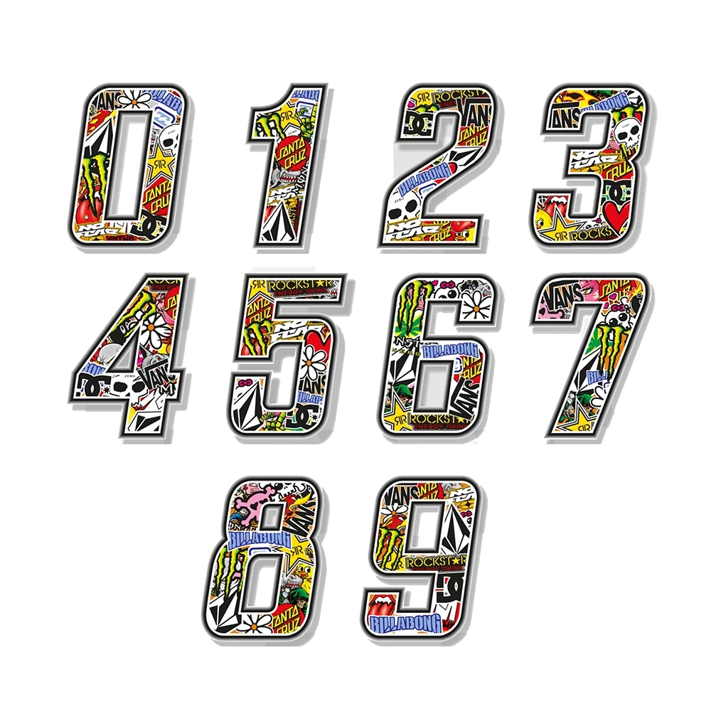 Autocollant 4R STICKER BOMB chiffre no. 0 (100x75mm)
