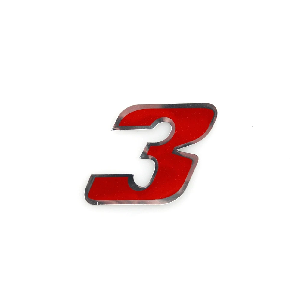 Autocollant 4R MINI chiffre no. 3 rouge (30 x 30mm)