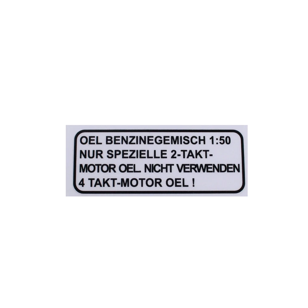 Autocollant MOPED KINGS mélange carburant 1:50 64x24mm transparent allemand