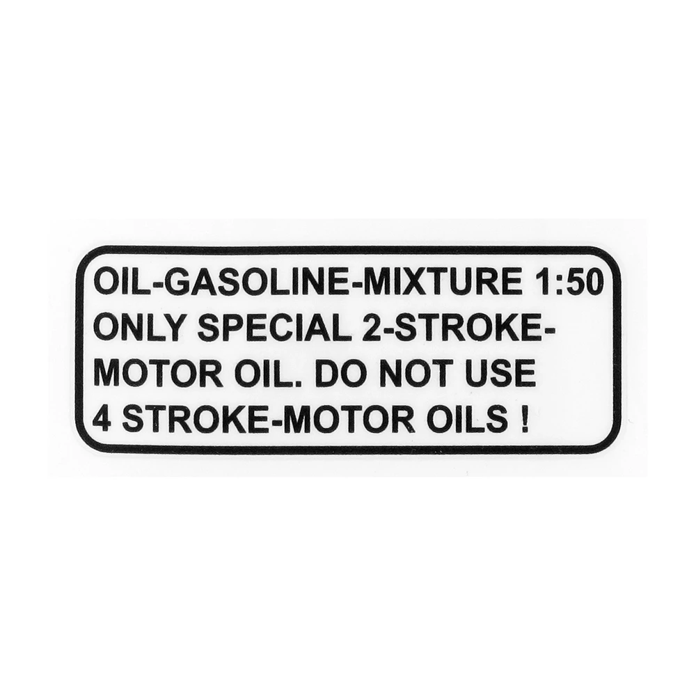 Autocollant MOPED KINGS mélange carburant 1:50 64x24mm transparent anglais