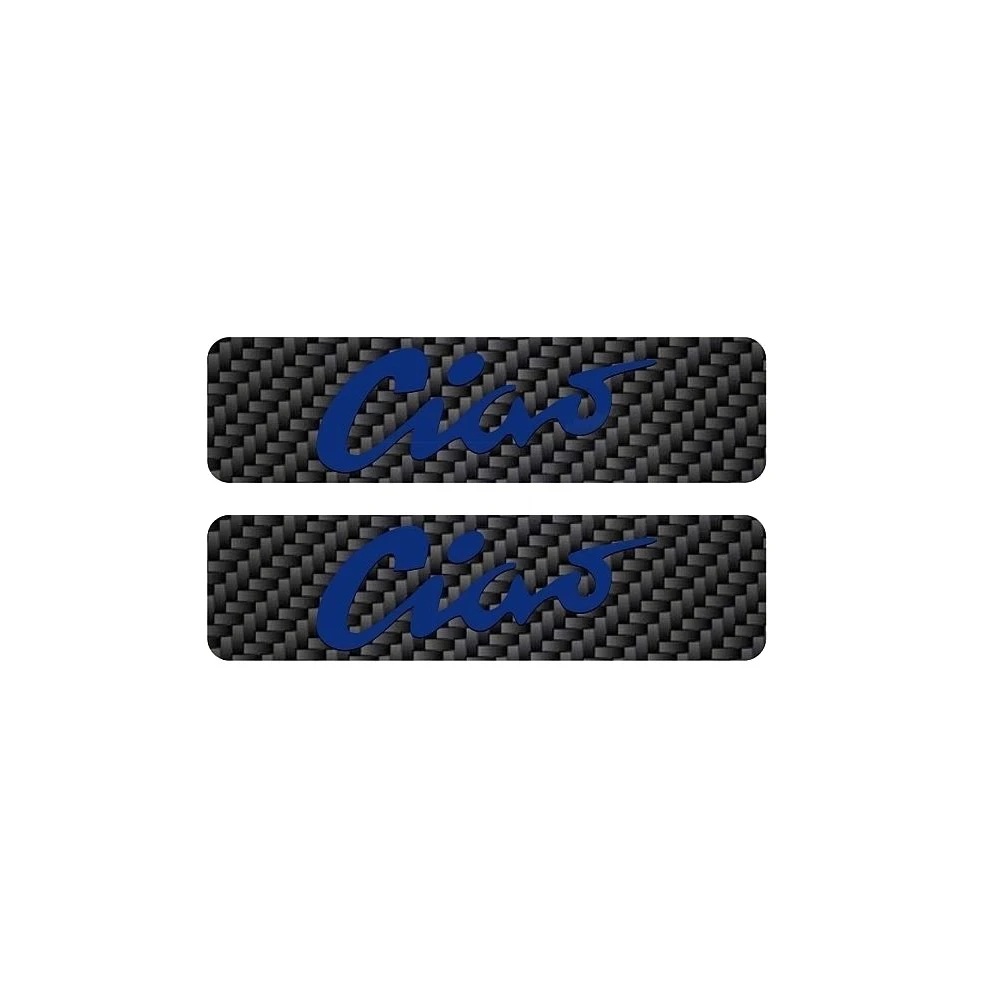 Autocollants réservoir MOPED KINGS - CIAO paire bleu/carbon 30 x 115mm