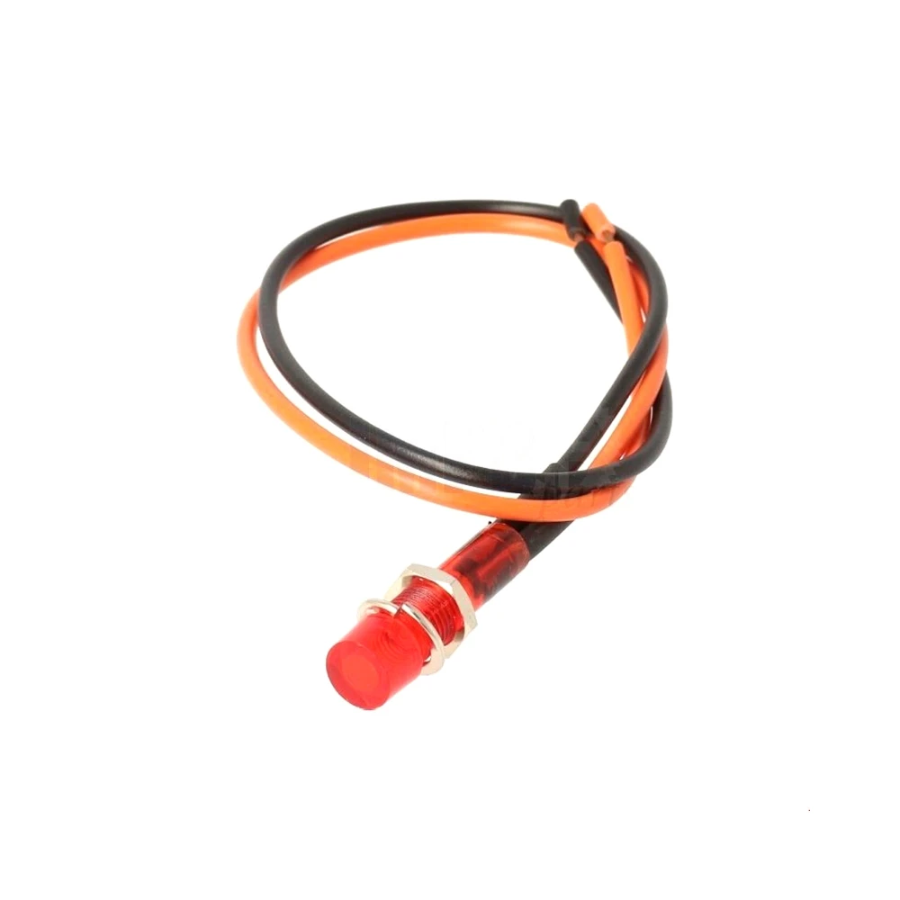 Témoin Moped Kings 12V - Ø 8mm rouge avec cable