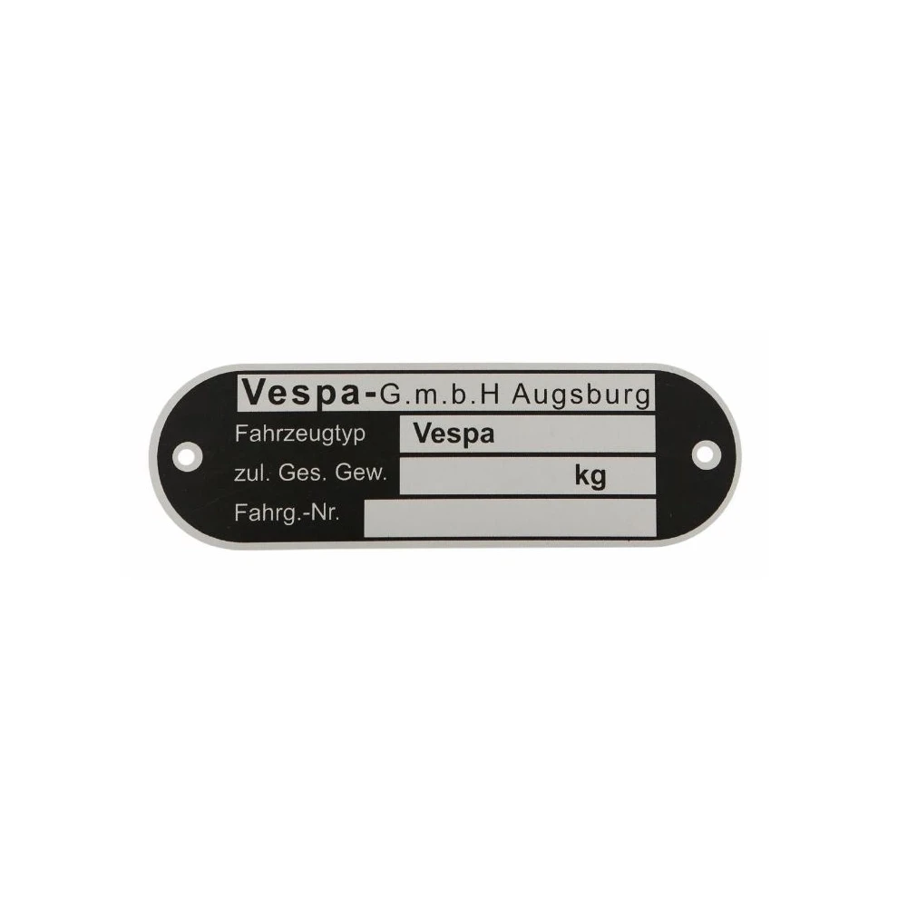 Plaque identification PIAGGIO & CO. Genova (84x21x0.6mm)