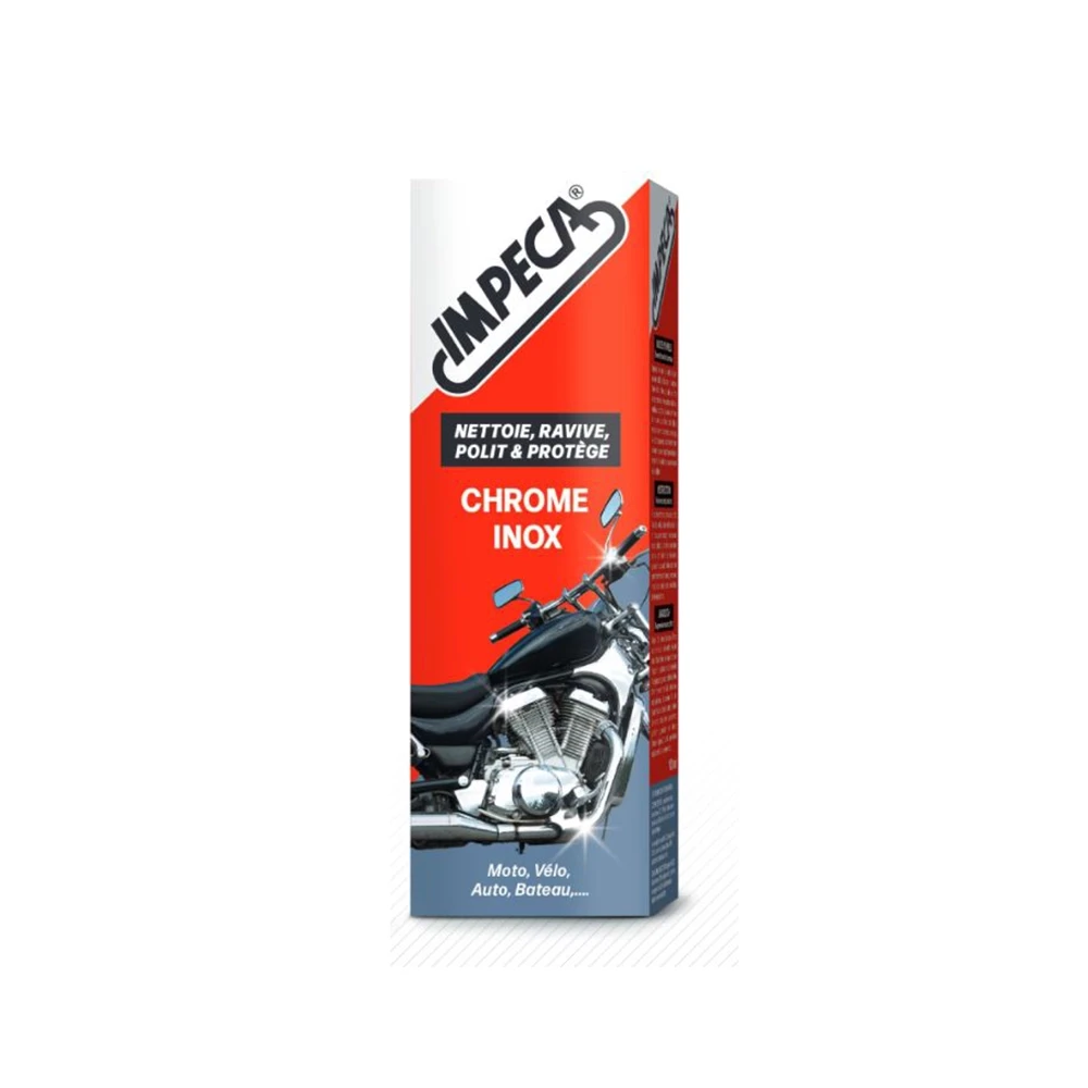 Pâte à polir pour métaux IMPECA® CHROME INOX nettoie polit protège 100g